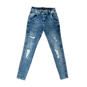 SikSilk Distressed Skinny Denim Midwash Jeans NWT - Size Small